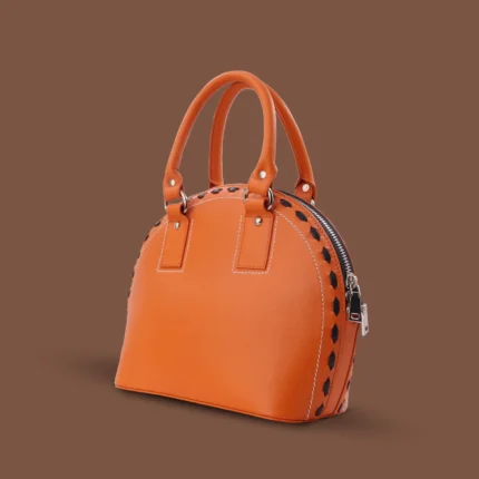 genuine leather handbag in orange 2-dhakaleatherexport